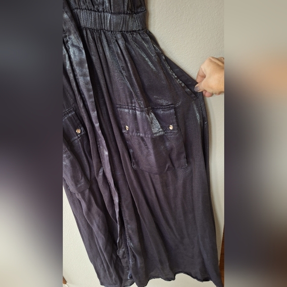 Samant Chauhan Utility Midi Dress Gun Metal Simmer Womens size S - Picture 6 of 10
